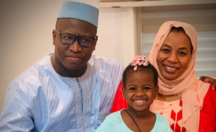 Abdelkader Arby, Halima Cissé and their daughter Souda are delighted to have such a big family