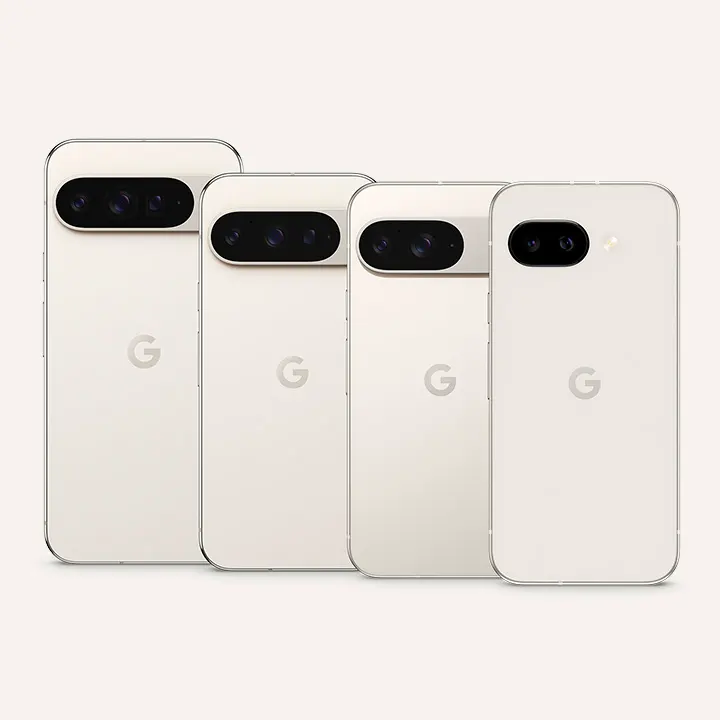 Pixel 9 series phones: Pixel 9 Pro XL, Pixel 9 Pro, Pixel 9, Pixel 9a in Obsidian