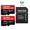 Thẻ Nhớ Microsdxc Sandisk Extreme Pro 64Gb / 128Gb A2 V30 U3 4K R170Mb/S W90Mb/S (Đen)