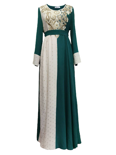Title 7, Embroidery Applique Muslim Tunic Robe Dress