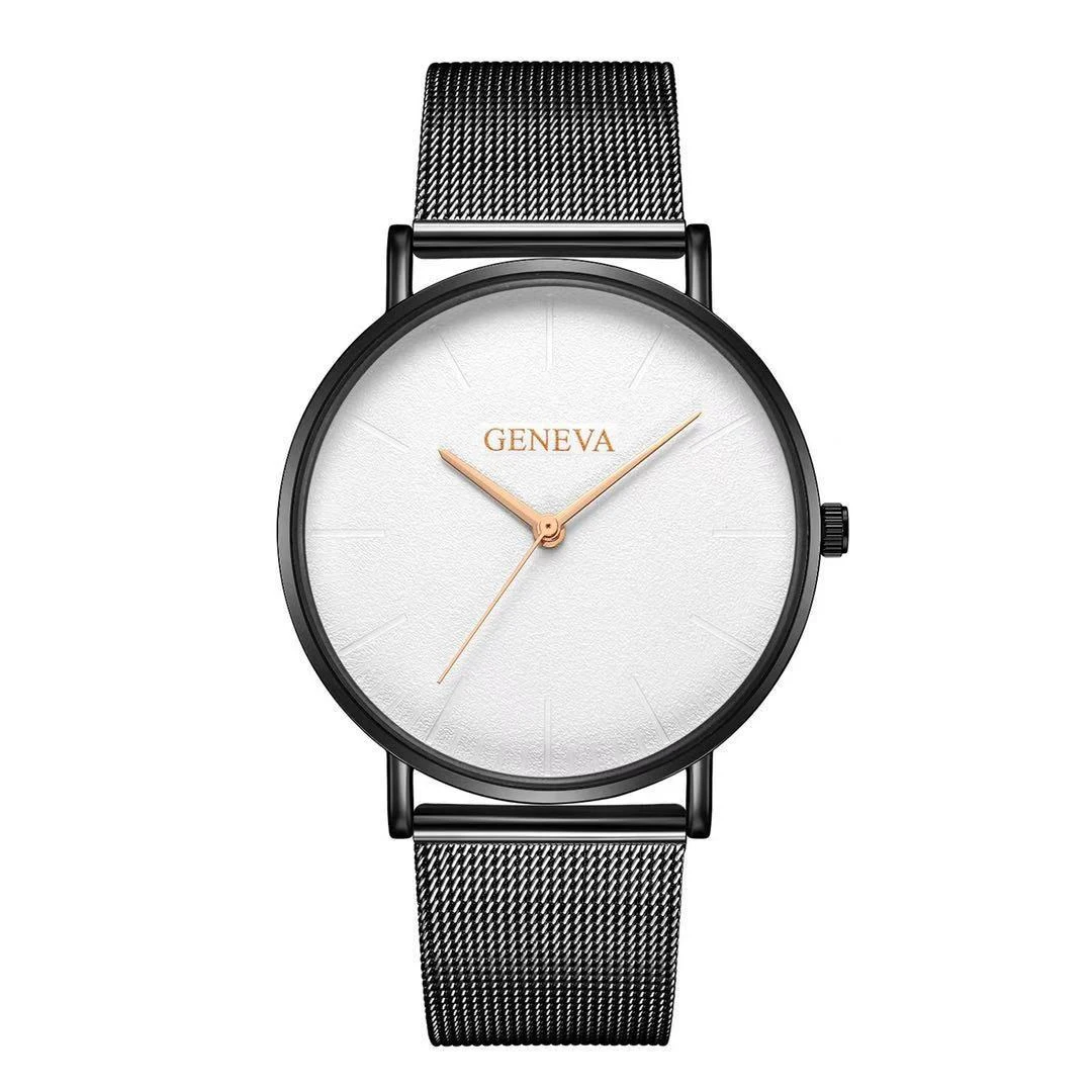 Title 1, Geneva herenhorloge met stalen mesh band. Stijl...