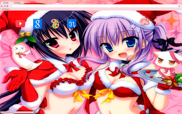 Cute ecchi christmas anime girls  1920x1080 chrome extension