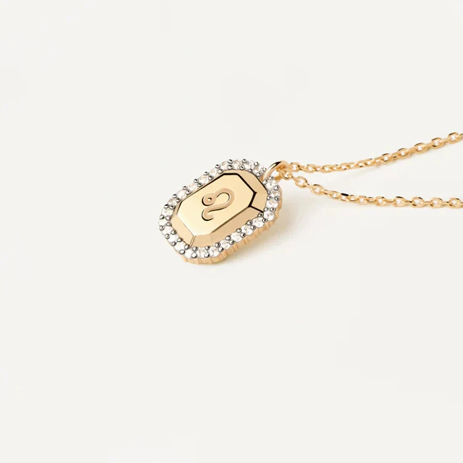 S925 Sterling zilveren damesketting met twaalf sterrenbeelden hanger en witte zirkonen, een elegant cadeau.