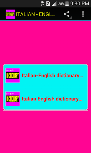 ITALIAN - ENGLISH DICTIONARY