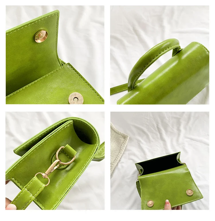 Petit sac à bandoulière carré simple pour femme. Un accessoire idéal pour transporter l'essentiel avec élégance et légèreté au quotidien.
