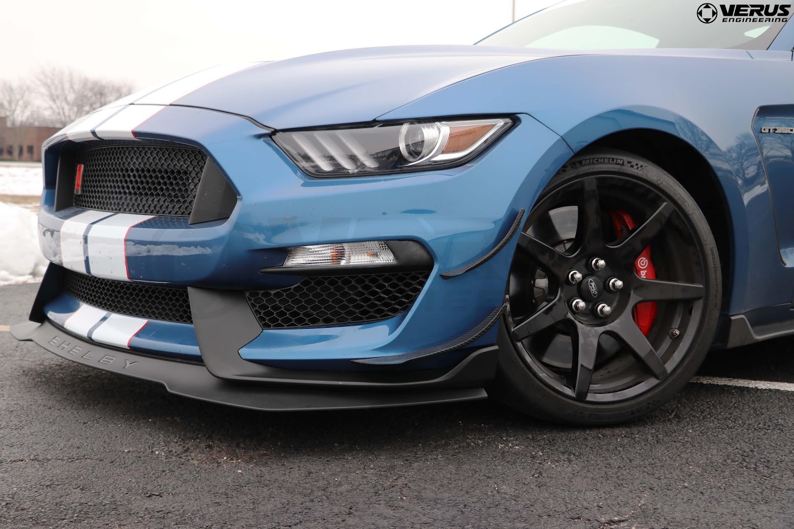 Dual-element dive planes on Ford Mustang Shelby GT350.