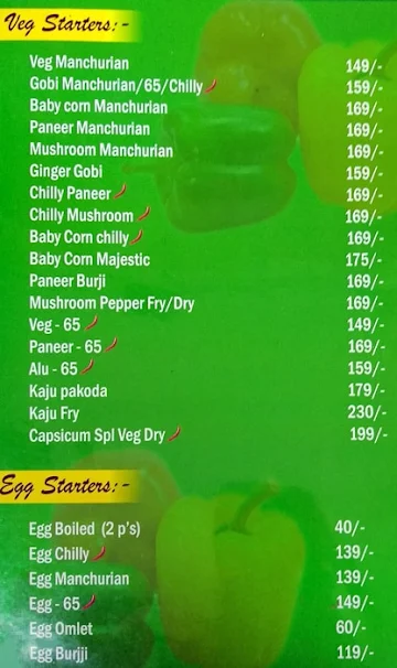 Capsicum Family Restaurant menu 