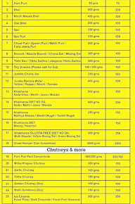 Chandrikabens India Food menu 1