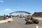 Striking students at North West University Vanderbijlpark Campus blocked the entrance during a violent protest. /Thulani Mbele