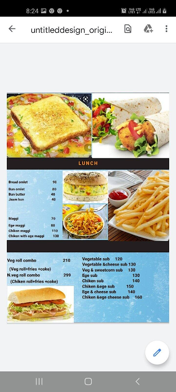 Belur Cafe menu 