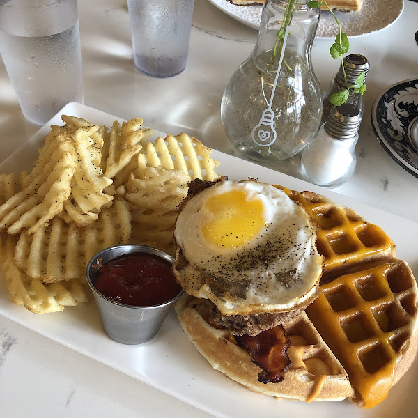 Chicken and waffles with waffle fries! 100% gluten free :)