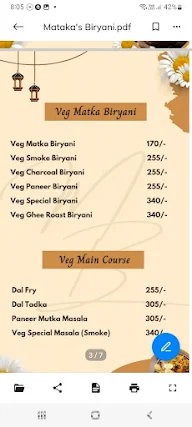 Mataka's biryani menu 4