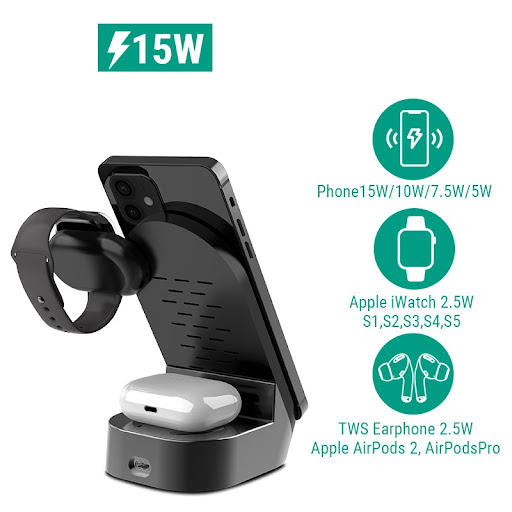 Title 2, Foldable 3-in-1 Wireless Charger Vertical Stand...