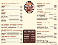 Asha Tiffins menu 1