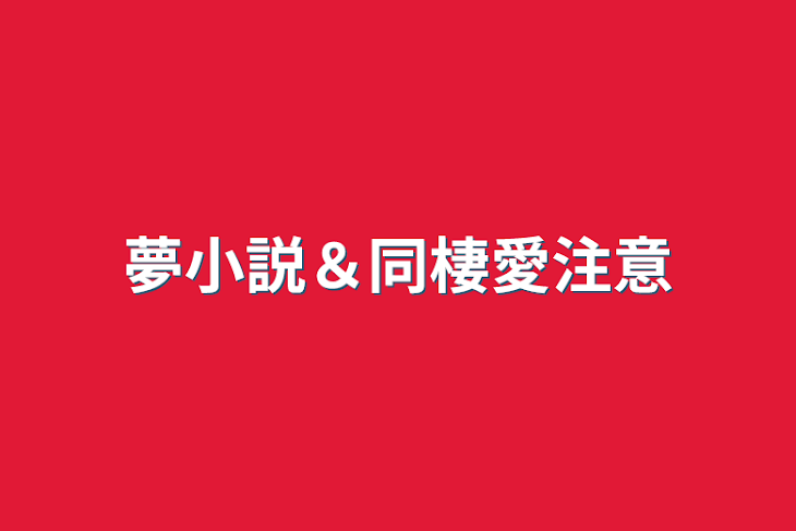 「夢小説＆同棲愛注意」のメインビジュアル