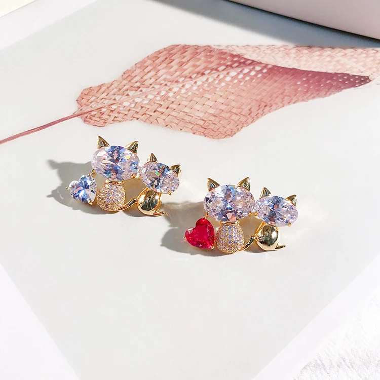 Nuovo Spilla a Forma di Coppia di Gatti Eleganti e Carini per Uomo e Donna, Design Cartoon, Accessorio Perfetto per un Regalo