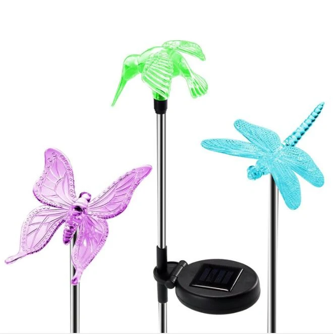 Luz Solar LED para Jardín, Cambia Color, Impermeable, Diseño de Insectos y Aves, Ilumina Caminos y Jardines