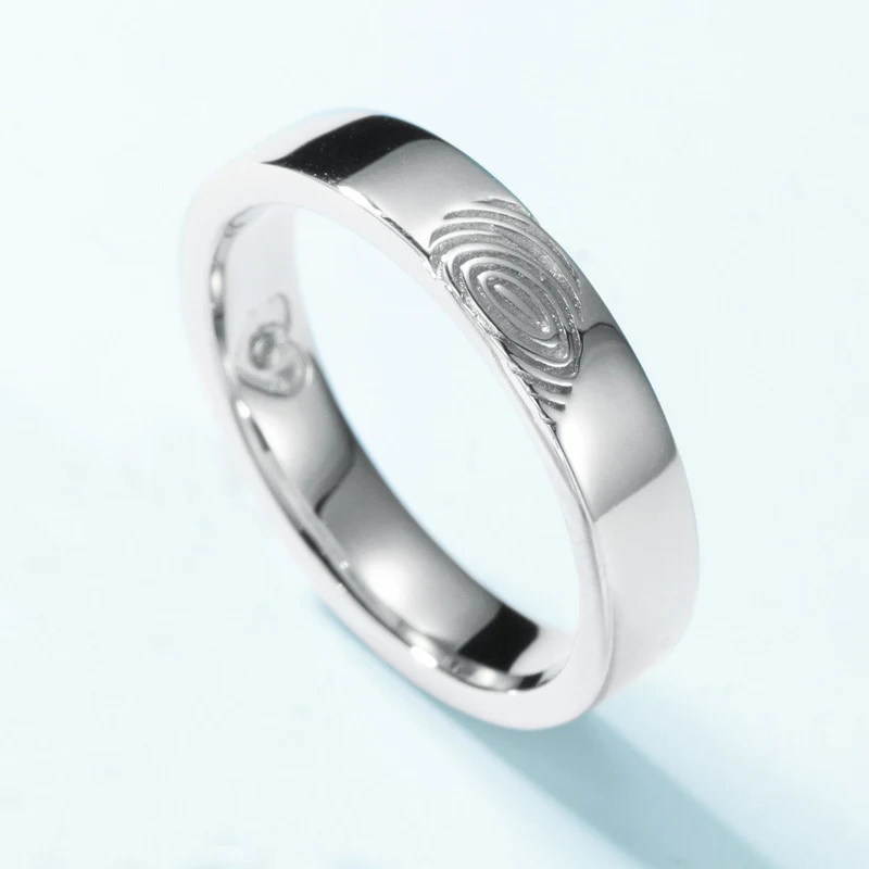 Bagues de couple empreinte digitale personnalisées, anneaux de mode pour couples, symbole d'amour unique et durable, cadeau parfait pour l'élu(e).