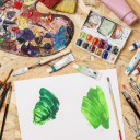 Color mixing tray and brushes