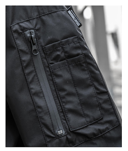 Title 14, Mens Functional Loose Jacket Dark Hooded Windp...