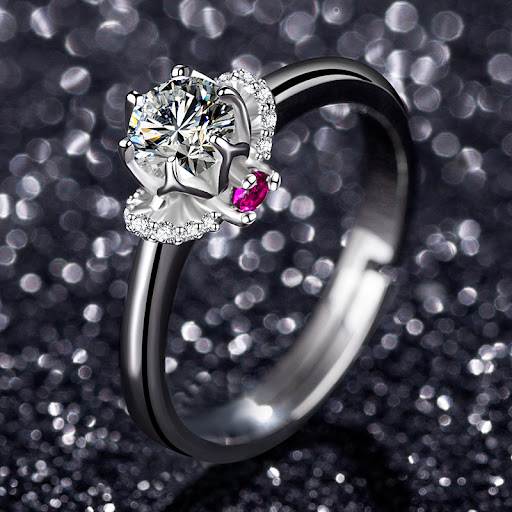 Title 10, Eight Heart Eight Arrow Zircon Moissanite Ring ...