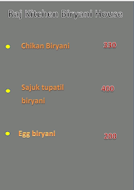 Raj Kitchen Biryani House menu 1