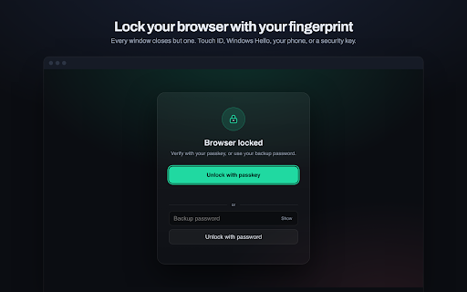 Passkey Browser Locker screenshot 1
