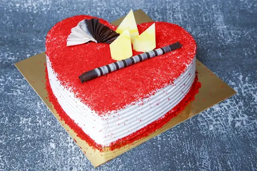 Heart Shape Red Velvet Cake [500 Grams]