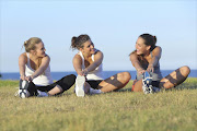 young women, teenagers, teenager girls, exercising