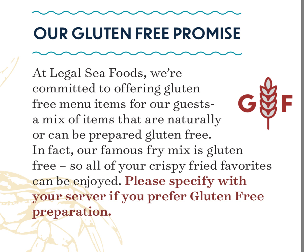 Gluten-Free at Legal Sea Foods - Park Square