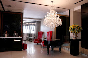 The lobby of the Pepperclub Hotel and Spa.
