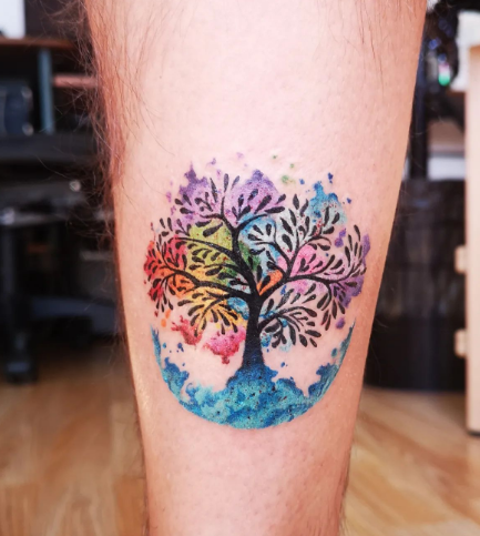 Colourful Tree Tattoo