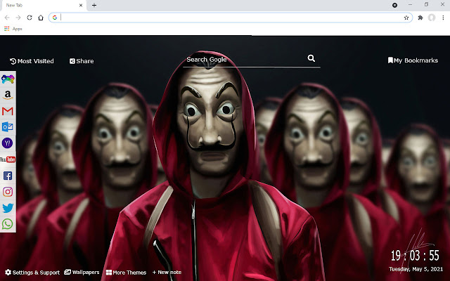 La Casa De Papel Money Heist Wallpaper NewTab