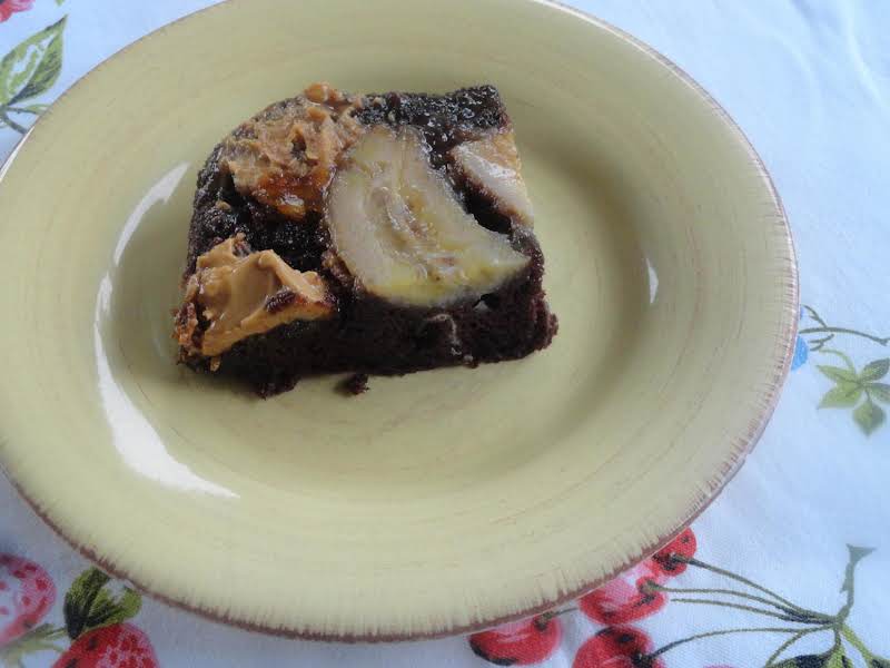 Chocolate Pbj Banana Upside-down Dump Cake