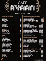 Cafe Ayaan menu 1