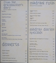 Madras Diaries menu 3