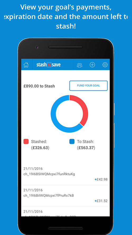 Android application stashNsave screenshort
