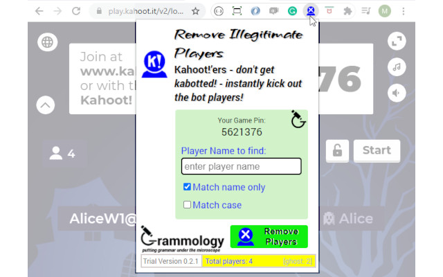 Kahoot - Remove Illegitimate Players v0.2.1 Preview image 3