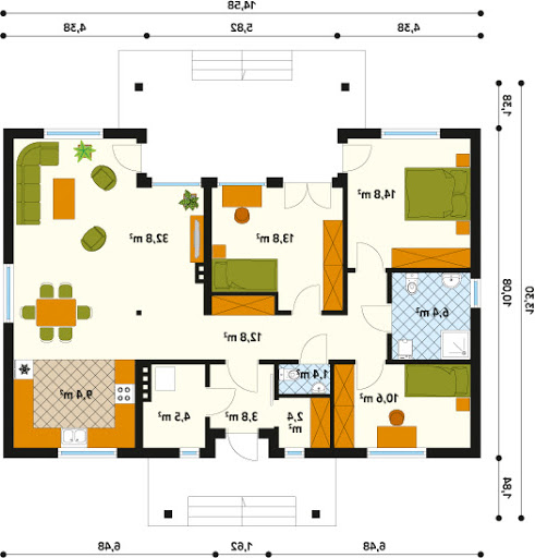 Borówka 2 dr-S - Rzut parteru