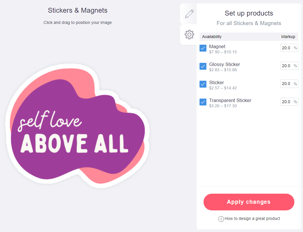 How To Make Stickers To Sell On Redbubble: Set up product to sell