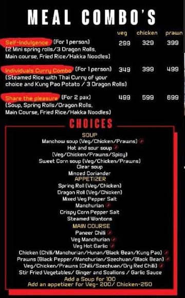 Mr. Chow’s menu 