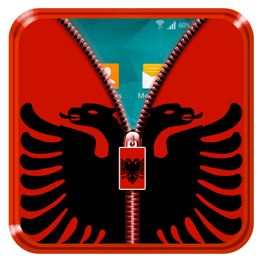 Albania Flag Zipper LockScreen 個人化 App LOGO-APP開箱王