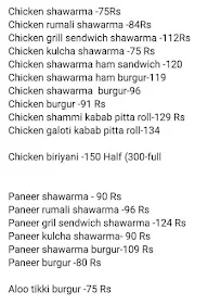 Shawarma Sahab menu 1