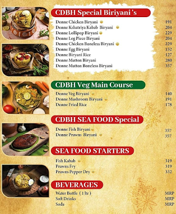 Chickpet Donne Biriyani House menu 