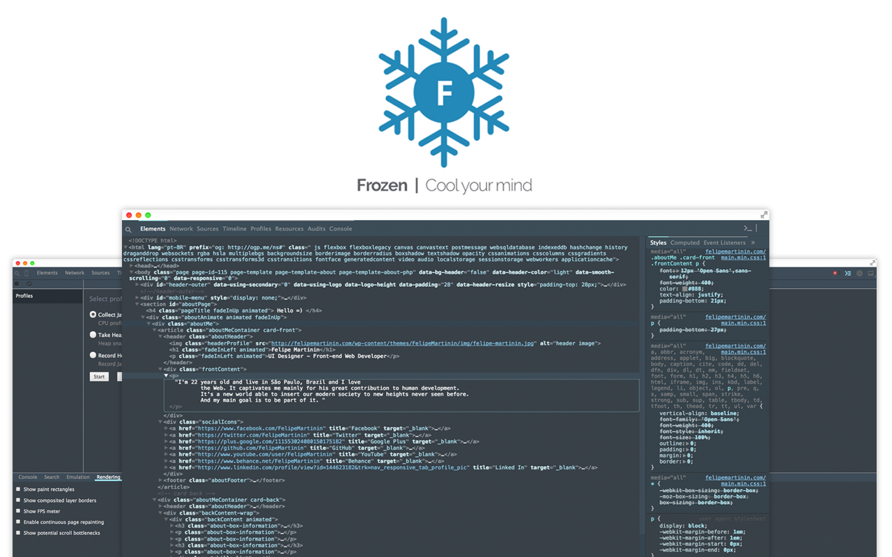 Frozen - A Chrome Devtools Theme Preview image 1