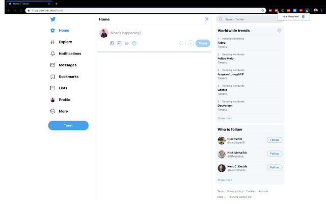 Twitter News Feed Burner chrome extension