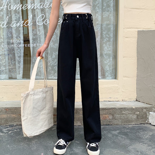 Title 6, Womens High Waist Jeans Straight Leg Drape Wid...