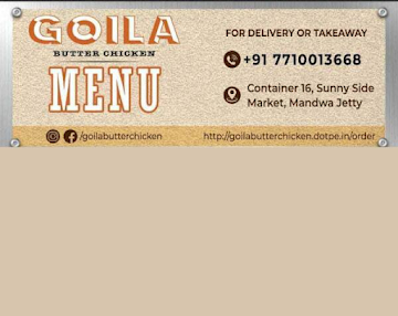 Goila Butter Chicken menu 