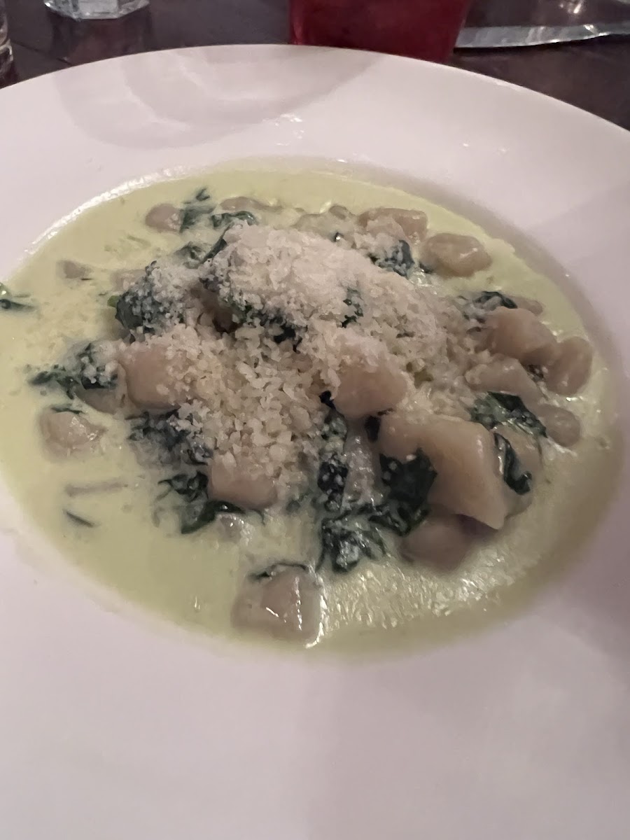 Gnocchi with spinach and 4 cheese sauce