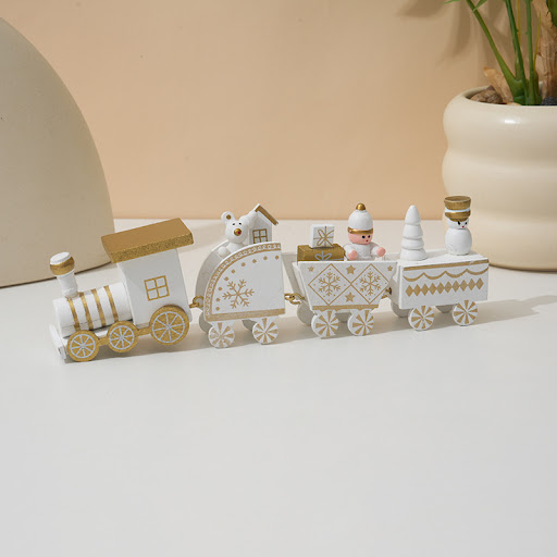 Title 5, Wooden Train Christmas Decorations Childrens G...